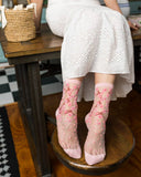 CHERRY BLOSSOM SHEER CREW SOCK