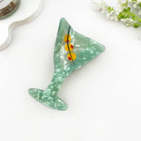Fresh Cocktail Print Creative Hair Claw Clip: Green