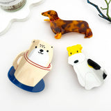 Adorable Playful Casual Dog Acetate Animal Hair Claw CliP: B