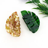 Hollow Monstera Leaf Creative Hair Claw Clip: Green