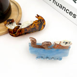 Sleeping Otter Claw Clip, Animal Hair Clip: A