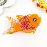 Goldfish Acetate Patchwork Hair Claw Clip: Gold