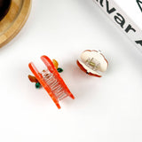 Orange Pumpkin Hair Clip,Halloween Claw Clip: Medium