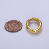 18K Gold Filled Oval Spring Clasp,Spring Carabiner Clasp,Gold Oval Clasp,Dainty Minimalist Clasp for Jewelry Making Making L-666: Gold