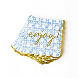 PREPPY BLUE CANE COCKTAIL NAPKINS