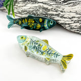 Floral Seagrass Sardine Fish Acrylic Hair Claw Clips : A