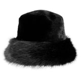 Faux Fur Russian Style Plush Bucket Hat: White