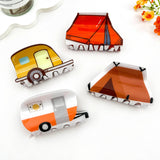 Adventure-Inspired Outdoor Travel Printed Hair Claw Clip: Yellow
