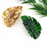 Hollow Monstera Leaf Creative Hair Claw Clip: Green