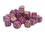36ct 12mm D6 Dice Set: Pearl Drop - Lavender w/ Gold