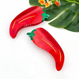 Red Chili Pepper Hair Claw Clip, Funny Vegetable Hair Clip: Chili