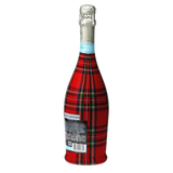 Red & Green Christmas Tartan Prosecco Bottle Wrap
