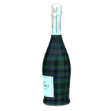 Blue & Green Christmas Tartan Prosecco Bottle Wrap