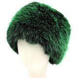 Elegant Plush Faux Fur Winter Hat: Blue