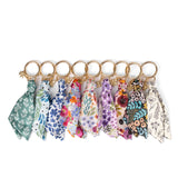 Floral Satin Keychain: Porcelain Floral