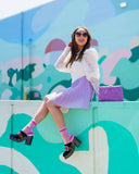 CANDY STRIPE RUFFLE CREW SOCK