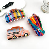 🖍️ Rainbow Crayon Hair Claw – Back-to-School Fun Clip 🌈: Crayon