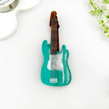 Fun Guitar Acetate Hair Clip, Instrument Shaped Hair Claw: Brown
