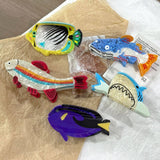 Rainbow Trout & Shark Hair Clip, Fish Shaped Hair Claw: Green-Trout