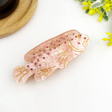 Pink Fish Acetate Hair Claw Clip, Ocean-Inspired Hair Clip
