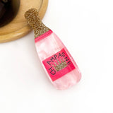 Glitter Champagne Bottle Hair Claw Clip: Champagne