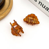 Mini Croissant Hair Claw Clip, Acetate Food-Themed Hair Clip: Mini Clip