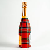 Red & Green Christmas Tartan Champagne Bottle Wrap