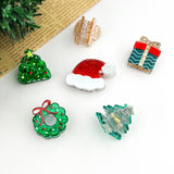 Christmas Mini Hair Claw Clips, Christmas Tree Hair Clip: Santa Hat