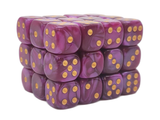 36ct 12mm D6 Dice Set: Pearl Drop - Lavender w/ Gold