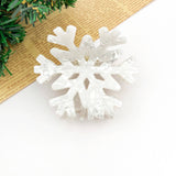 White Winter Snowflake Hair Claw Clip, Christmas Hair Clip: Mini