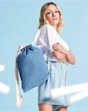 BagBase Denim Drawstring Bag | 12 Litre Capacity | 100% Cotton | Blue or Light Blue | One Size: Light Denim / One Size