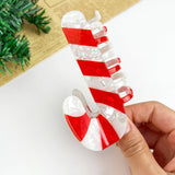Christmas Cane Hair Claw Clip, Gingerbread Man Hair Clip: Cane