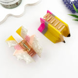 Book & Pen Acetate Hair Claw Clip – Creative Design: Pen