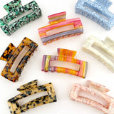 Rectangular Acetate Hair Claw, Premium Quality Hair Clip: Blue