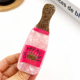 Glitter Champagne Bottle Hair Claw Clip: Champagne