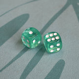 Mahjong Dice (Pair of 2): Pink & Teal