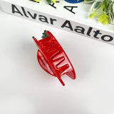 Strawberry Hair Clip,Fruit Claw Clip: Red