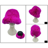 Fuzzy Faux Fur Bucket Hat
: Blue
