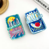 Sardine Can Hair Claw Clip, Creative Fish Tin Hair Clip: A
