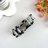 Black and White Cow Animal Hair Claw Clip: Black
