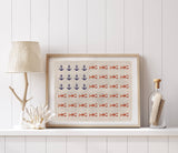 Nautical Flag Canvas Art Print, Coastal Wall Decor 8x10 LOB: 11x14