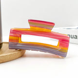 Rectangular Acetate Hair Claw, Premium Quality Hair Clip: White
