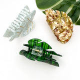 Tropical Monstera Leaf Hair Claw Clip: Green