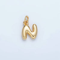 16K Gold Filled 10mm Initial Letter Chubby Balloon Mini Charm | A1591 - A1603: Letter B