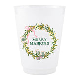 Gold Foil Frost Cups - Merry Mahjong: 5.75" SQ x 1.25" D, Napkin: 5" SQ