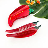Red Chili Pepper Hair Claw Clip, Funny Vegetable Hair Clip: Chili