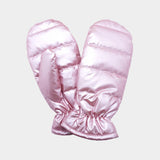 Shiny Puffer Mitten Gloves: Navy