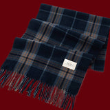 Retro Soft Wool Checkered Fringed Winter Scarf MK2BLW6W6NSW122: 1 Blue / 37*200cm