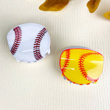 Ball Hair Clip Collection Basketball Football: WhiteBaseball
