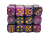 36ct 12mm D6 Dice Set: Vorpal - Purple & Black w/ Gold